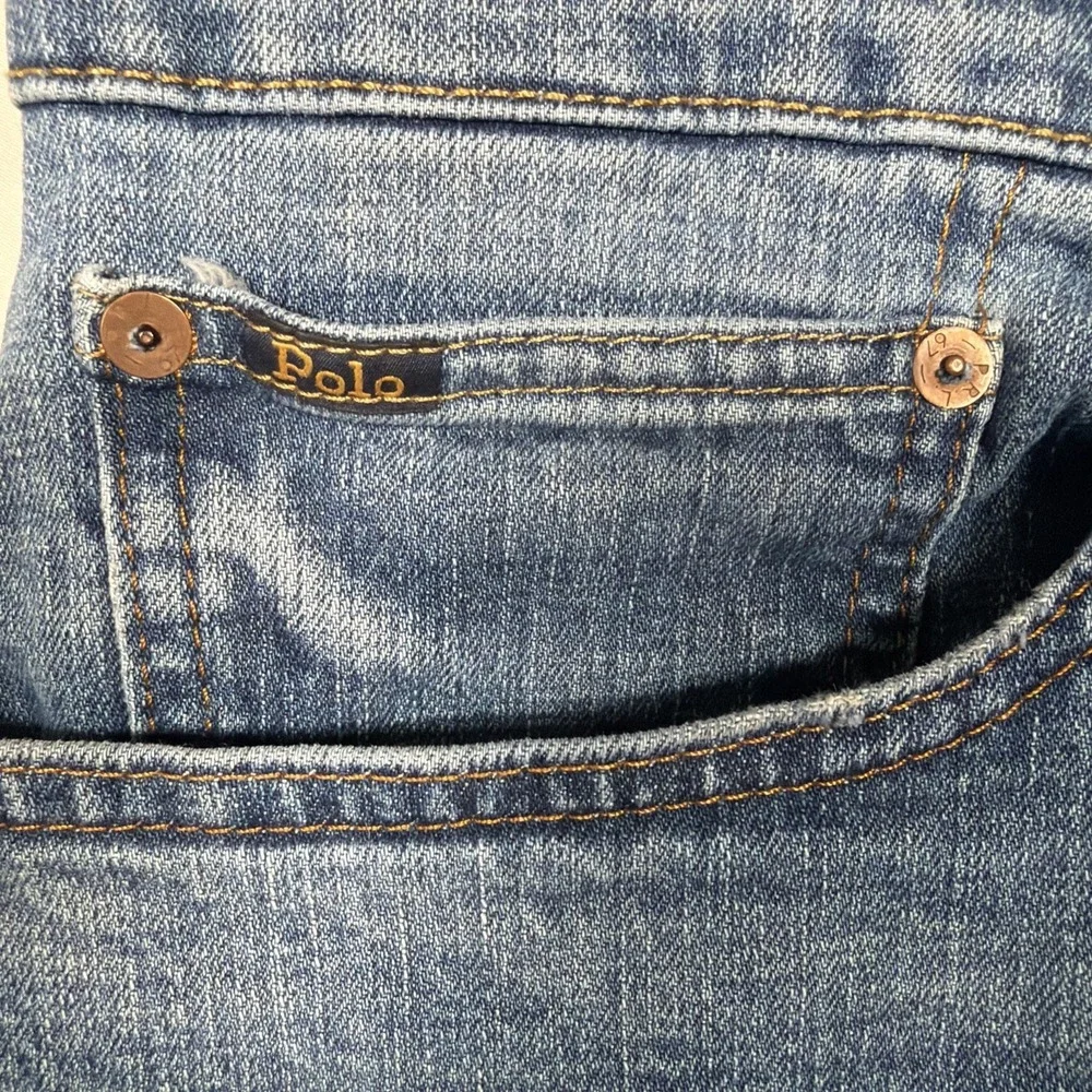 Polo Ralph Lauren Jeans 38x32 Blue 867‎ Classic Fit Straight Light Wash Denim
